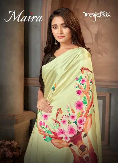 Maira By Monjolika Satin Crepe Printed Saree Bulk Orders In India